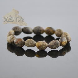 Olive genuine beads amber bracelet